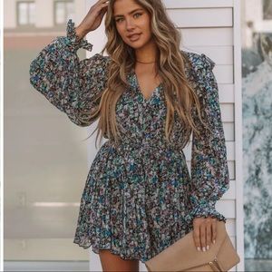 Floral Pleated Romper